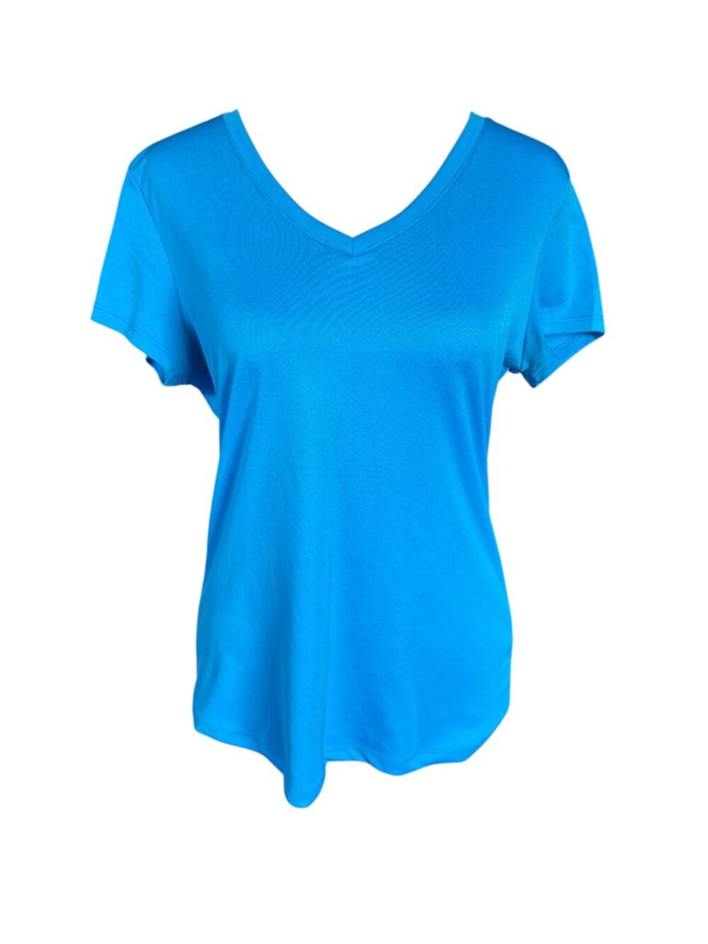 Sterling Performance women's blue short sleeve v-neck t-shirt size large